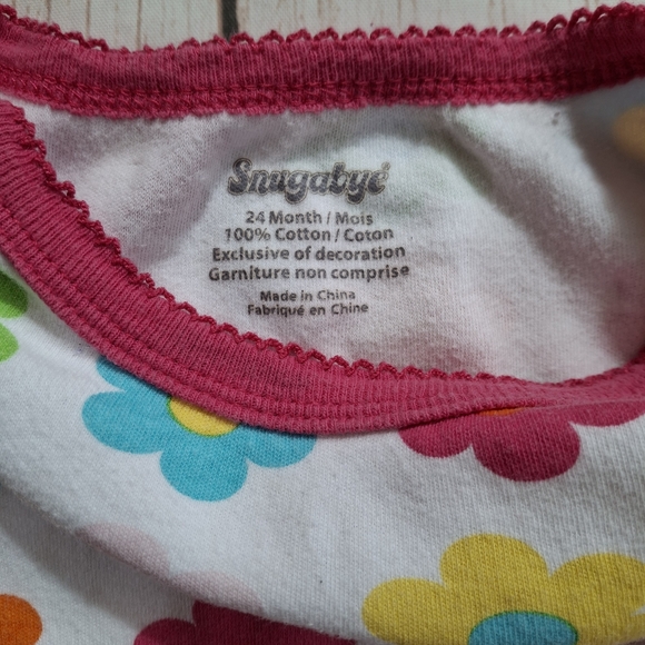 Snugabye Onesie and Pants Set Size 24 Months Pink Floral - Picture 3 of 5